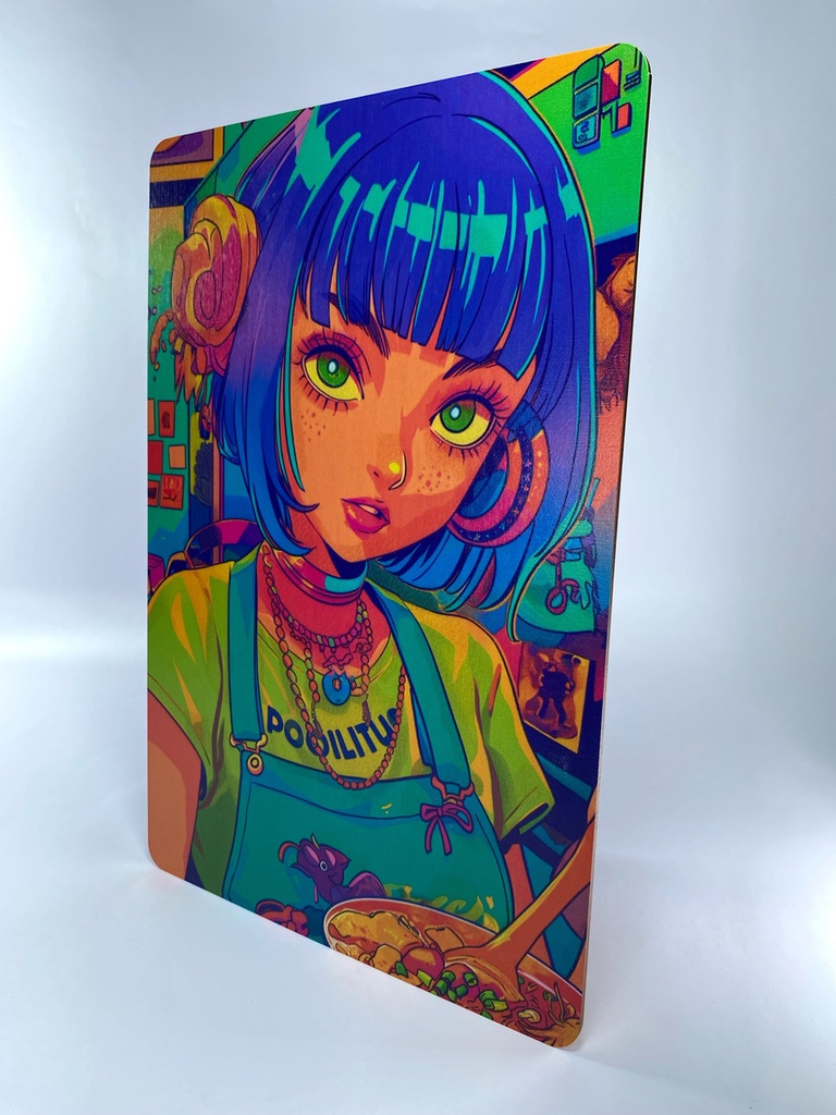 Cuadro Chica Pop Anime Impresión Directa Mdf 3mm 20x30 M01
