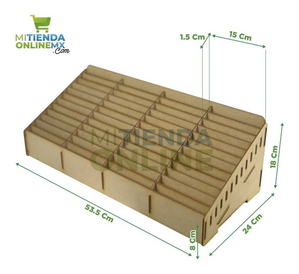 Caja Comandero Organizador Mdf Con 48 Espacios