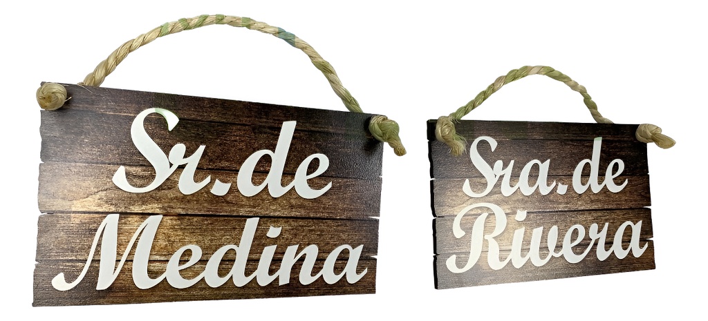Letrero Pajes Boda Decoración - 20 X 25 Cm Mdf 3mm