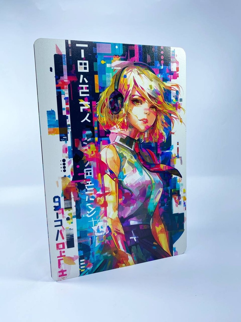 Cuadro Anime Cyber Punk Girl Impresión Directa Mdf 6mm M01