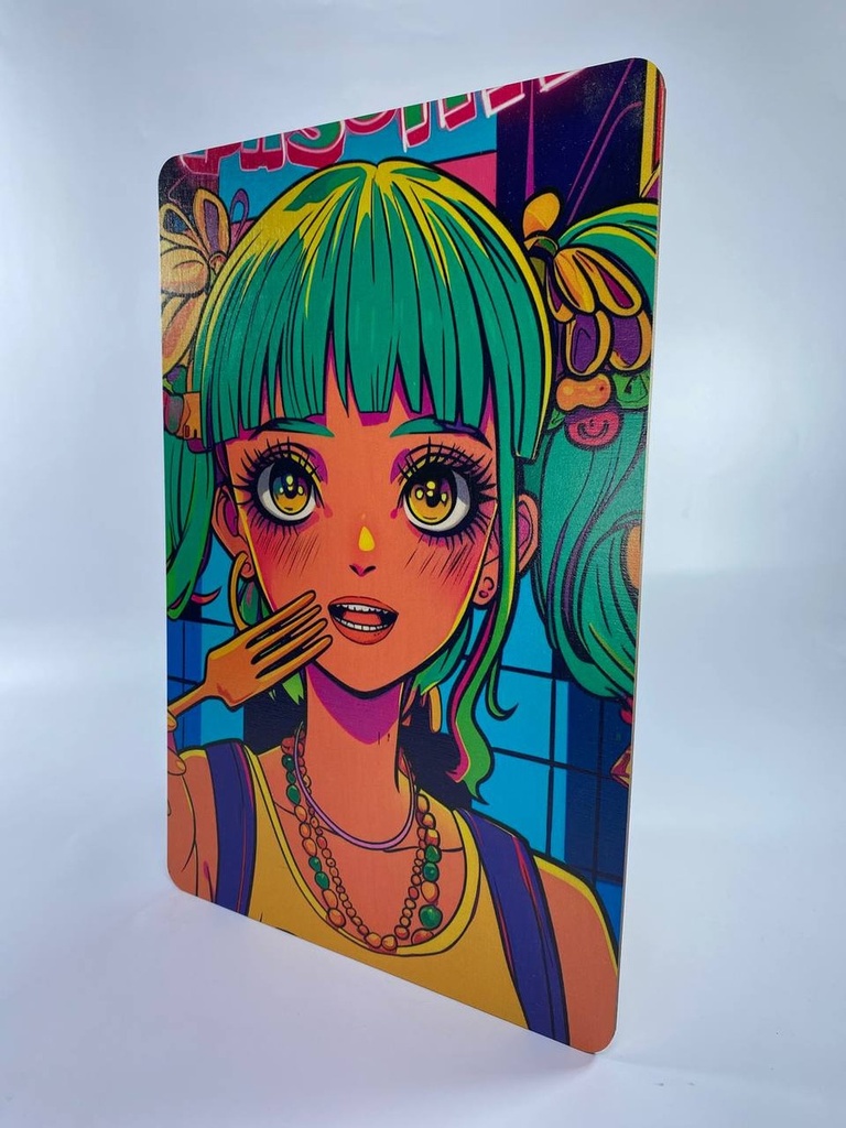 Cuadro Chica Pop Anime Impresión Directa Mdf 3mm 20x30 M02