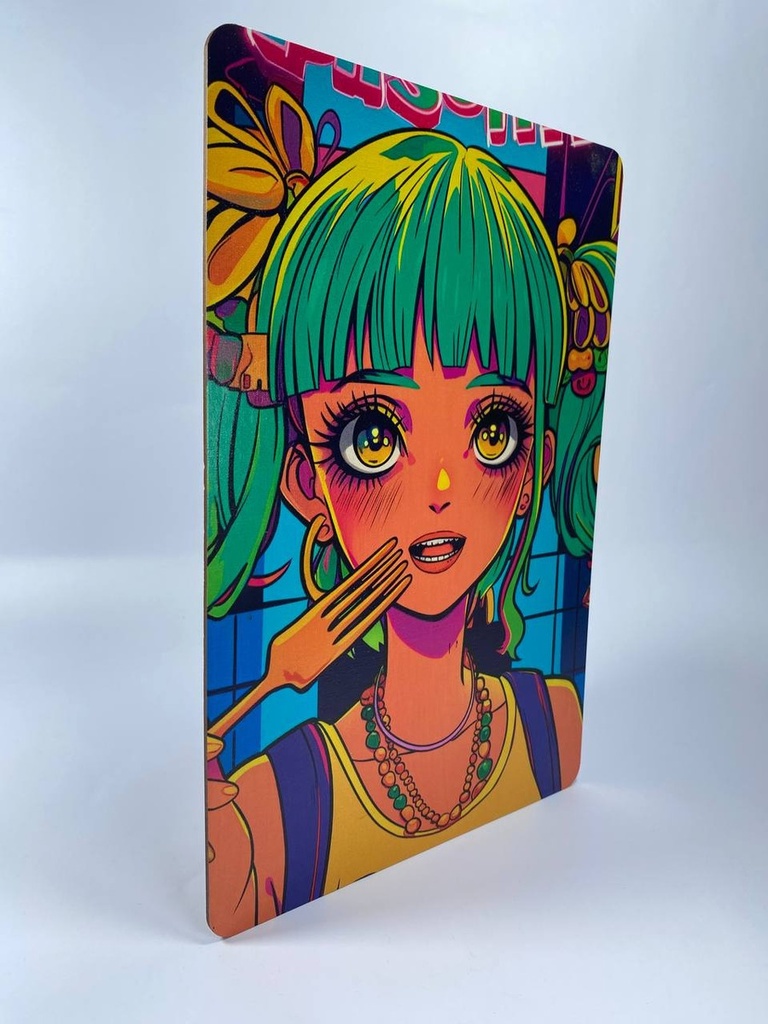 Cuadro Chica Pop Anime Impresión Directa Mdf 3mm 20x30 M02