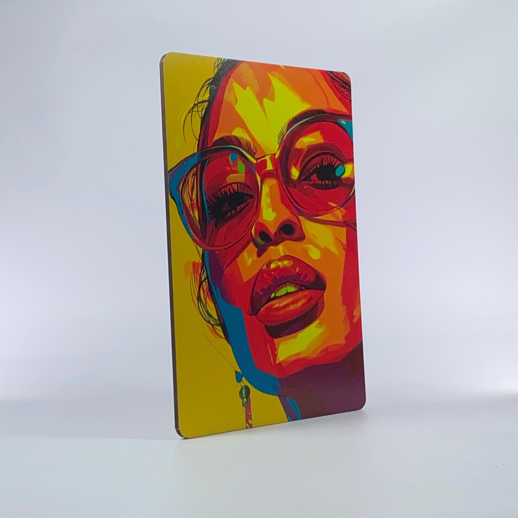 Cuadro Pop Art Rostro Mujer Impresión Mdf 3mm 20x30 Cm M02