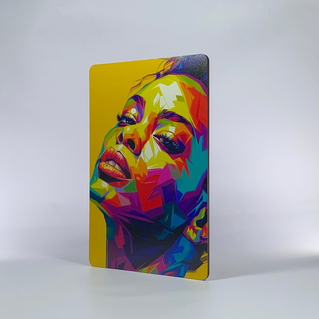 Cuadro Pop Art Rostro Mujer Impresión Mdf 3mm 20x30 Cm M01