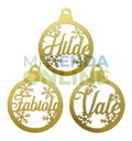 Kit 24 Esferas Navidad Personalizada Nombre Color Oro 10cm
