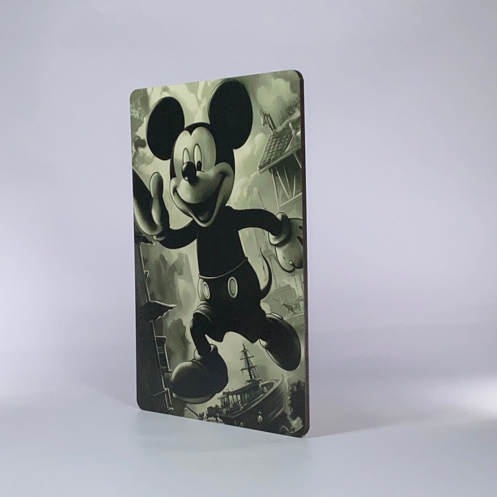 Cuadro Mickey Mouse Vintage Impresión Mdf 6mm 20x30 M02