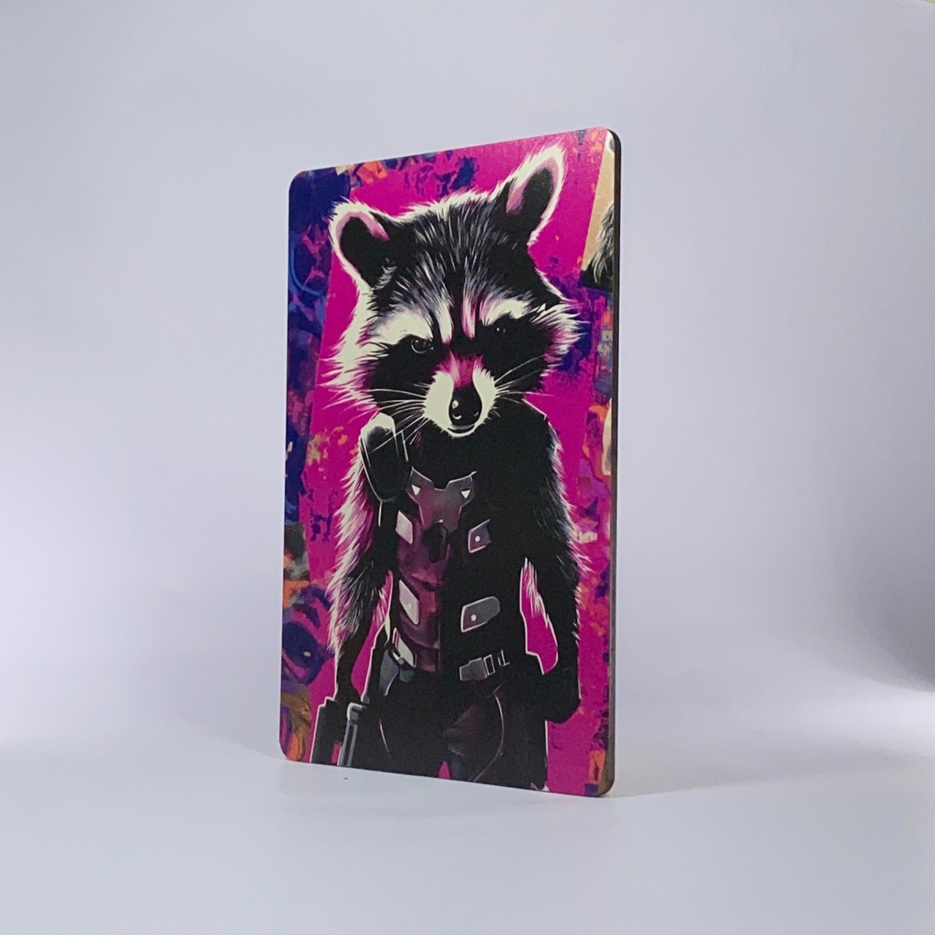 Cuadro Rocket Raccoon 20x30 Impresión Directa En Mdf 6mm M01
