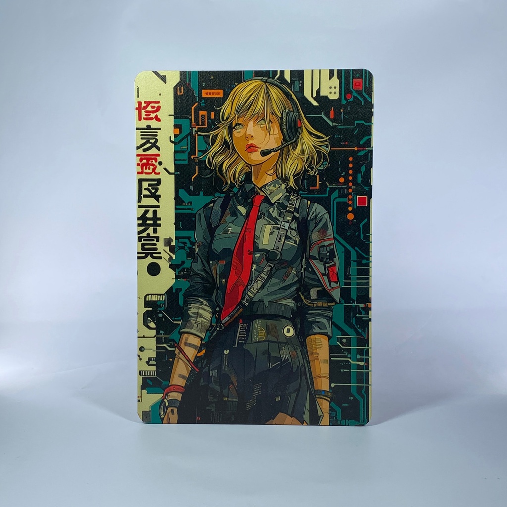 Cuadro Anime Cyber Punk Girl Impresión Directa Mdf 6mm M03