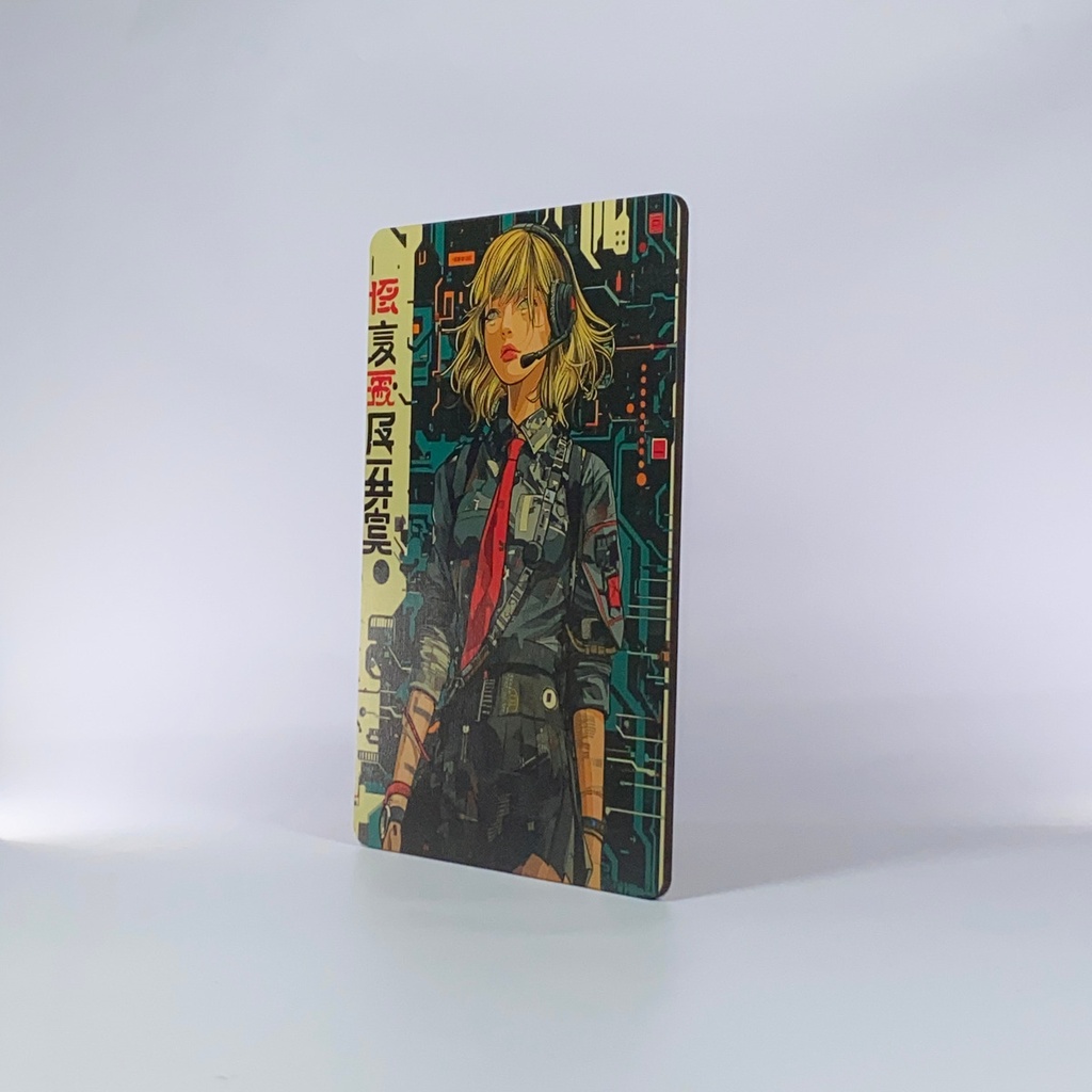 Cuadro Anime Cyber Punk Girl Impresión Directa Mdf 6mm M03