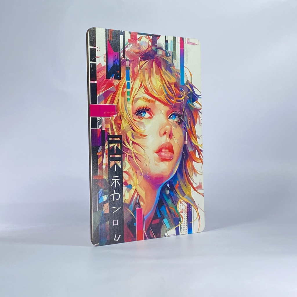 Cuadro Anime Cyber Punk Girl Impresión Directa Mdf 6mm M02
