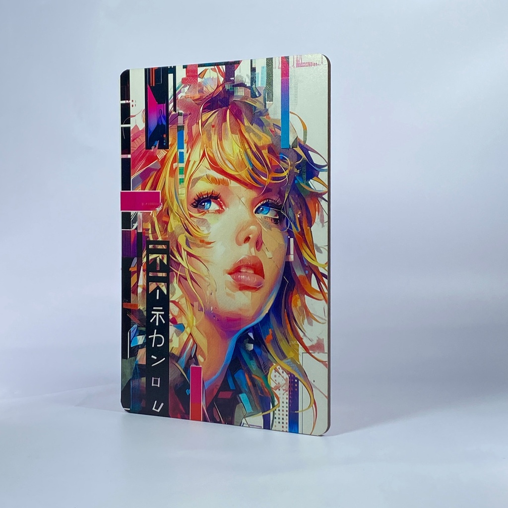 Cuadro Anime Cyber Punk Girl Impresión Directa Mdf 6mm M02