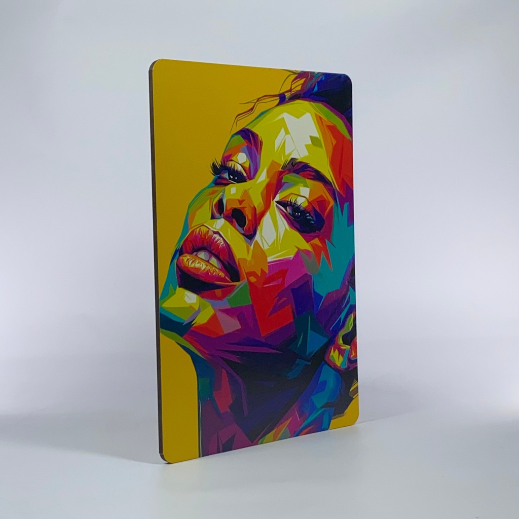 Cuadro Pop Art Rostro Mujer Impresión Mdf 6mm 20x30 Cm M01