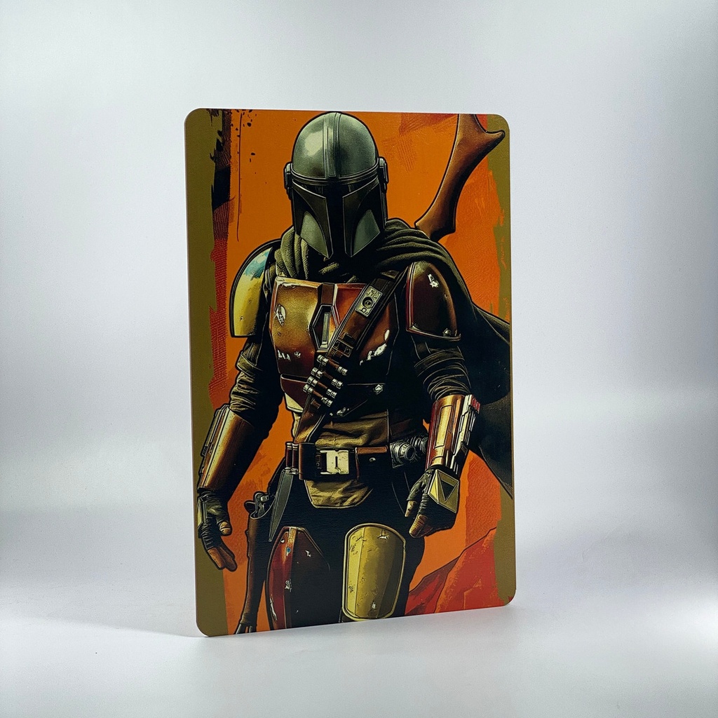 Cuadro Decorativo Mandalorian 20x30 Impresión Directa Mdf M1