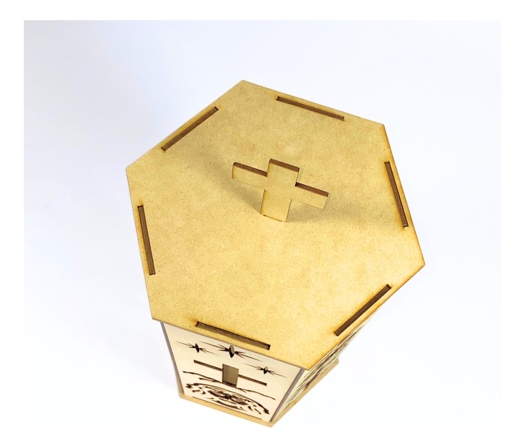 Lampara Hexagonal Navidad Jesús Cruz Semana Santa Pack10 Mdf