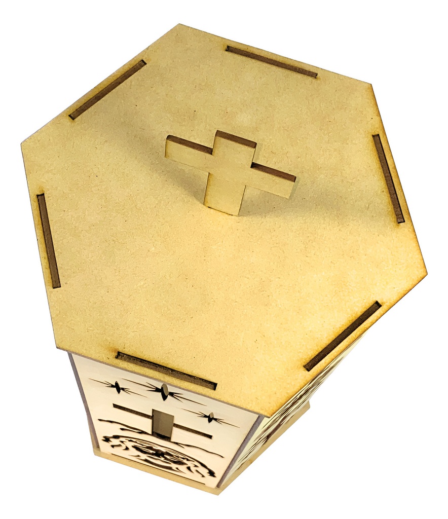 Farol Hexagonal Navidad Jesús Cruz Semana Santa Fiesta Mdf