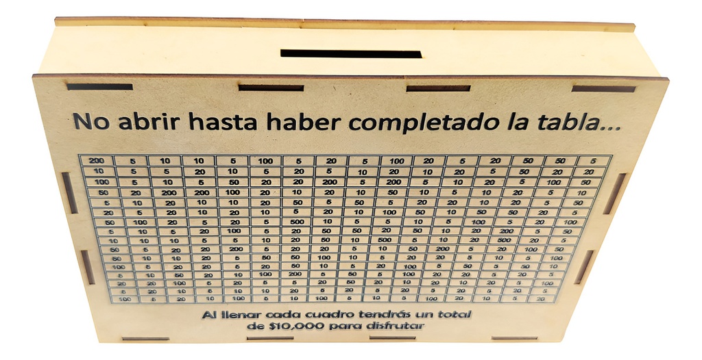 Alcancía Caja Meta 10 Mil Reto De Ahorro Dinero Finanzas Mdf