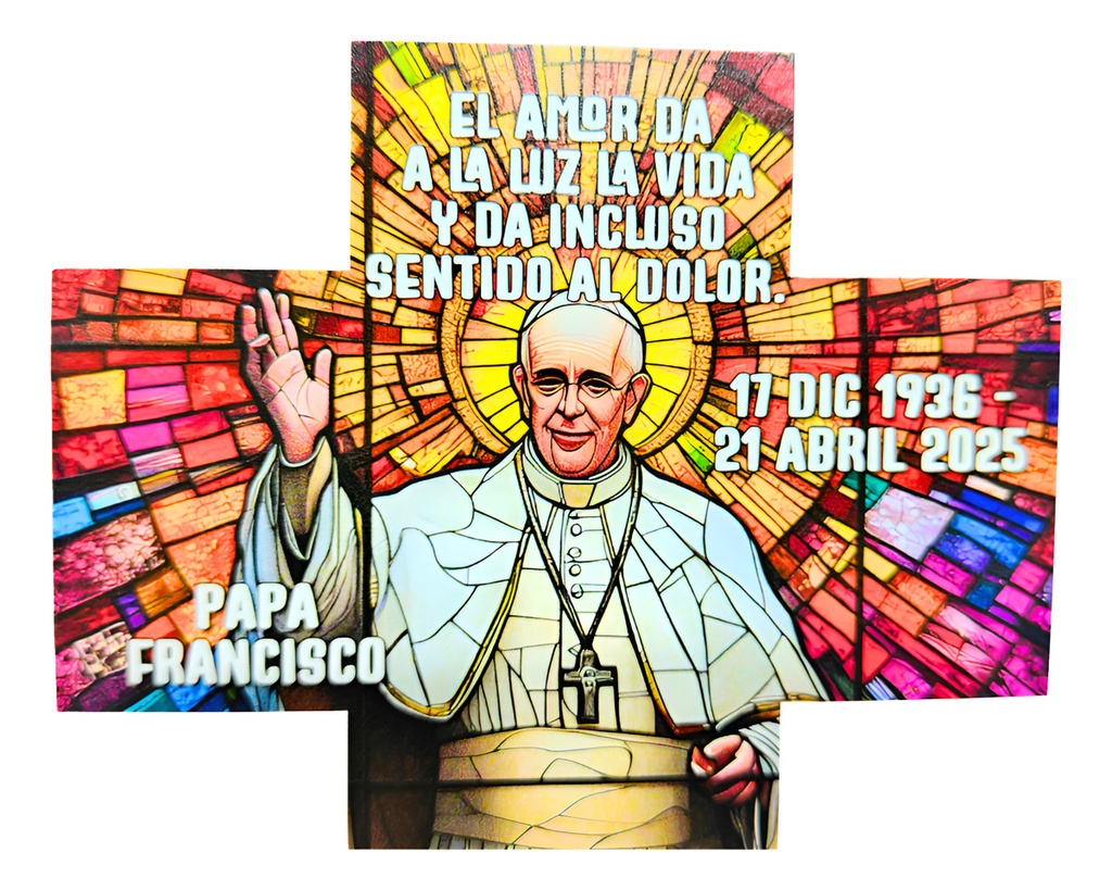 Cruz Papa Francisco Color Bautizo Comunión Recuerdo Eventos