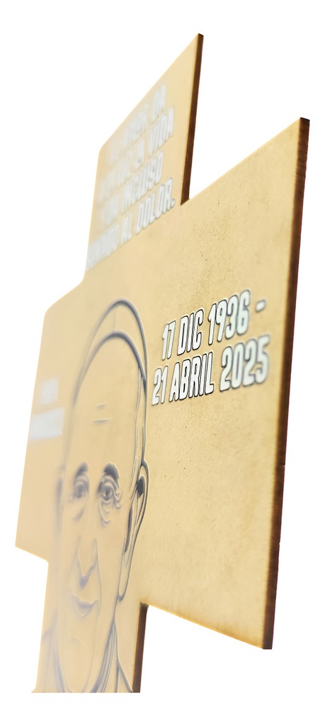 Cruz Papa Francisco Decoración Bautizo Comunión Eventos Mdf