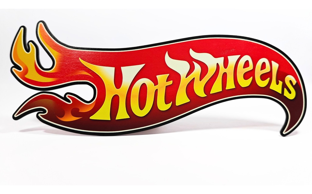 Letrero Hot Wheels Mdf Decoración Niño Regalo Fiesta Pared