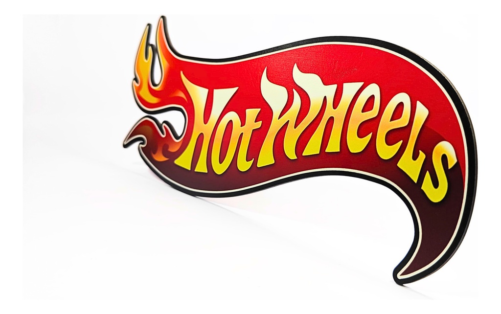 Letrero Hot Wheels Mdf Decoración Niño Regalo Fiesta Pared