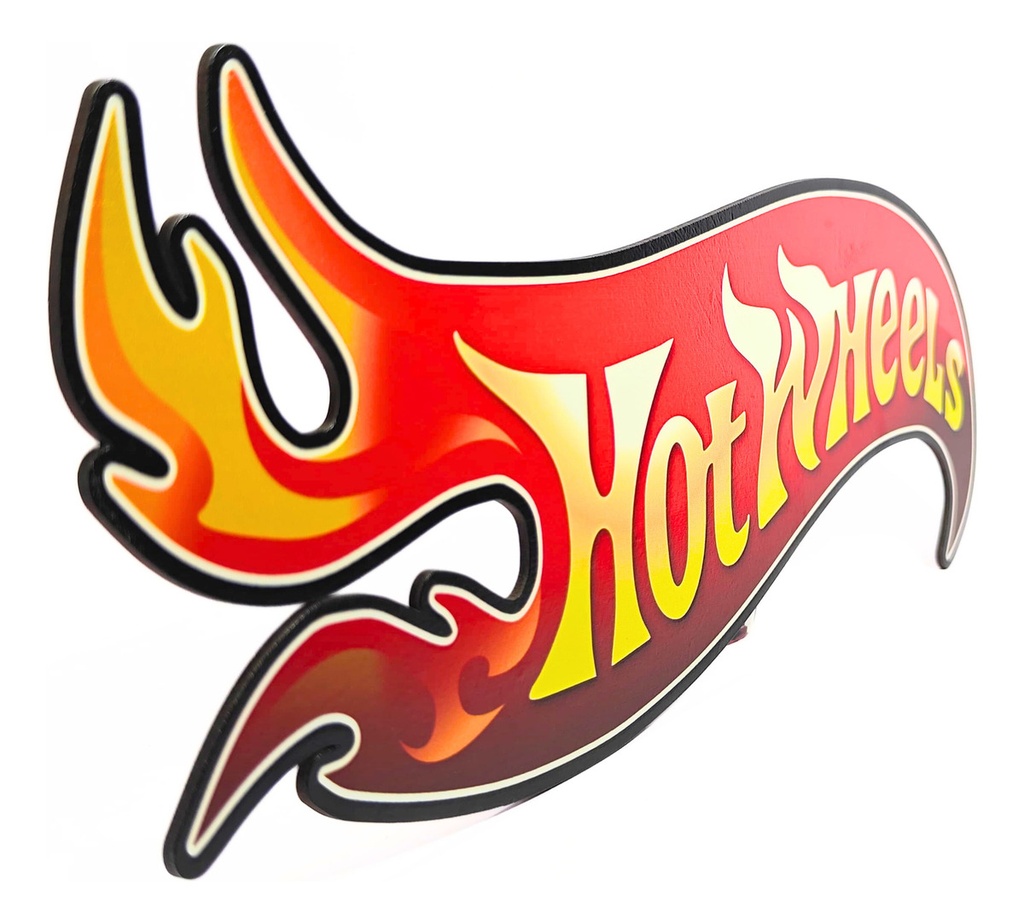 Letrero Hot Wheels Mdf Decoración Niño Regalo Fiesta Pared