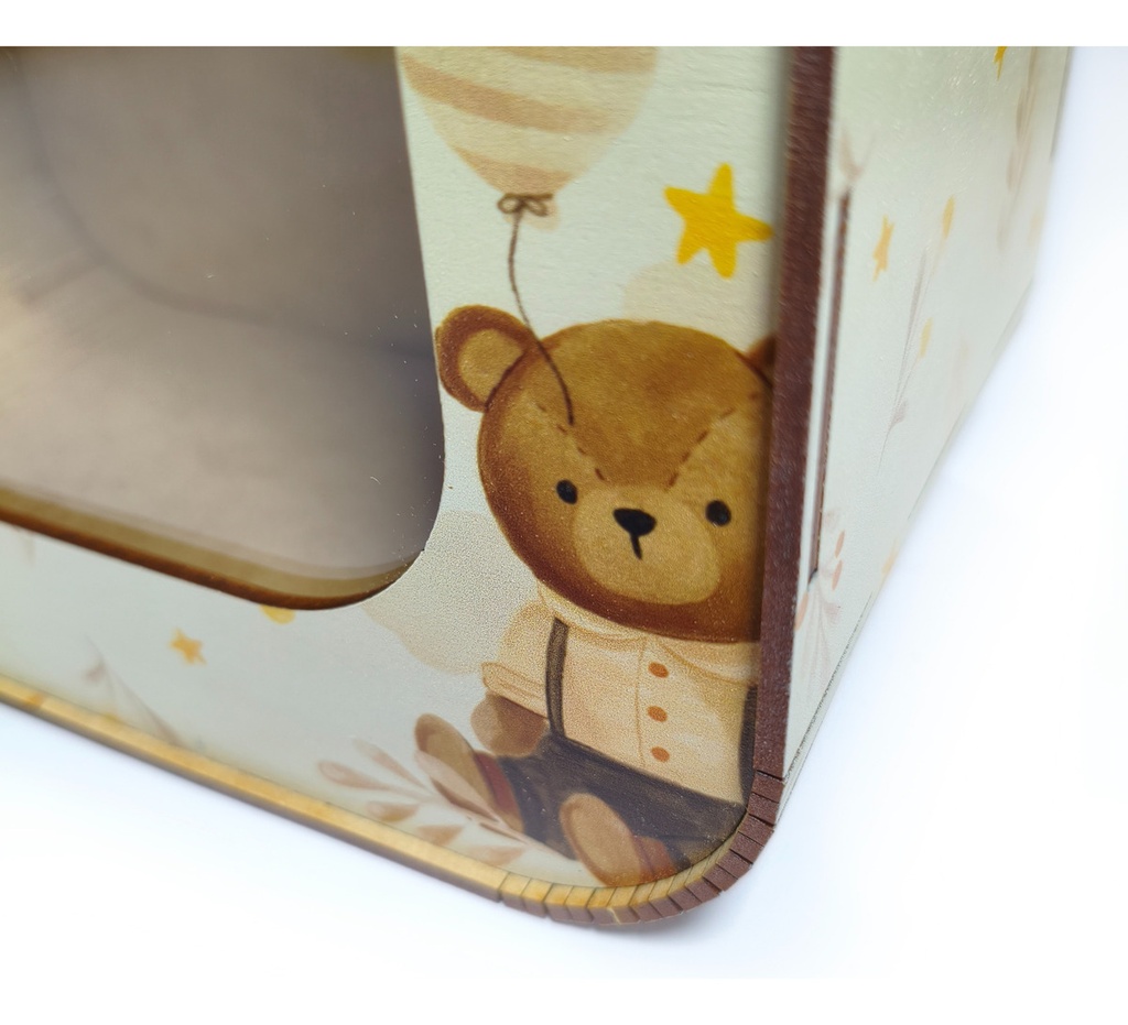 Caja Buzón Sobres Alcancía Baby Shower Dorado Impreso