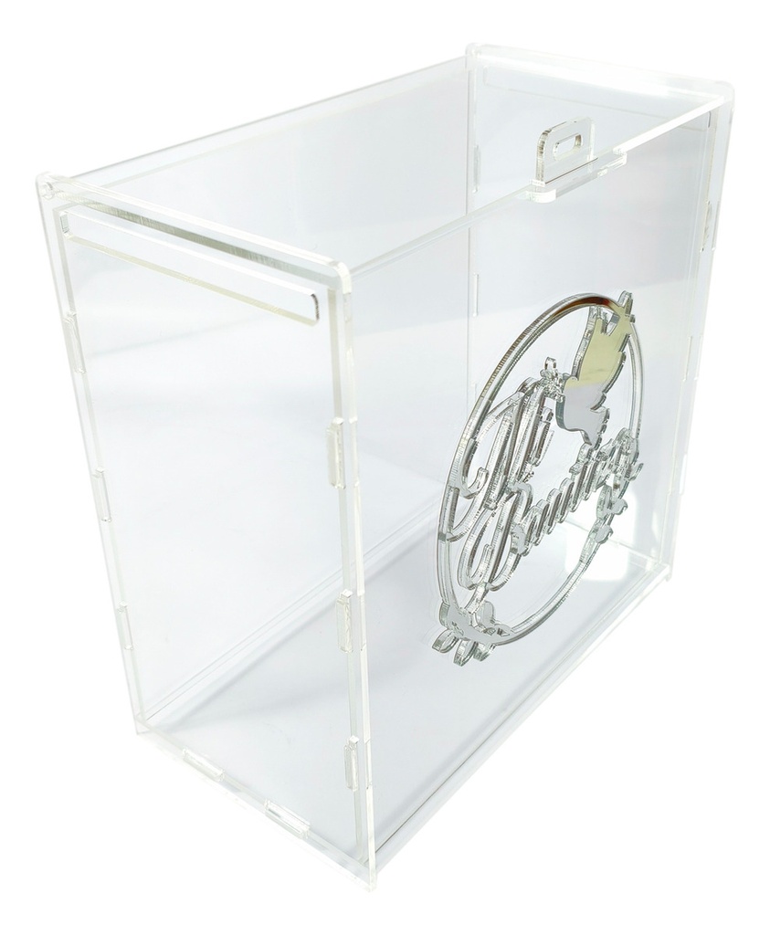 Caja Buzón Sobres Alcancía Mi Bautizo Años Plata Acrilico