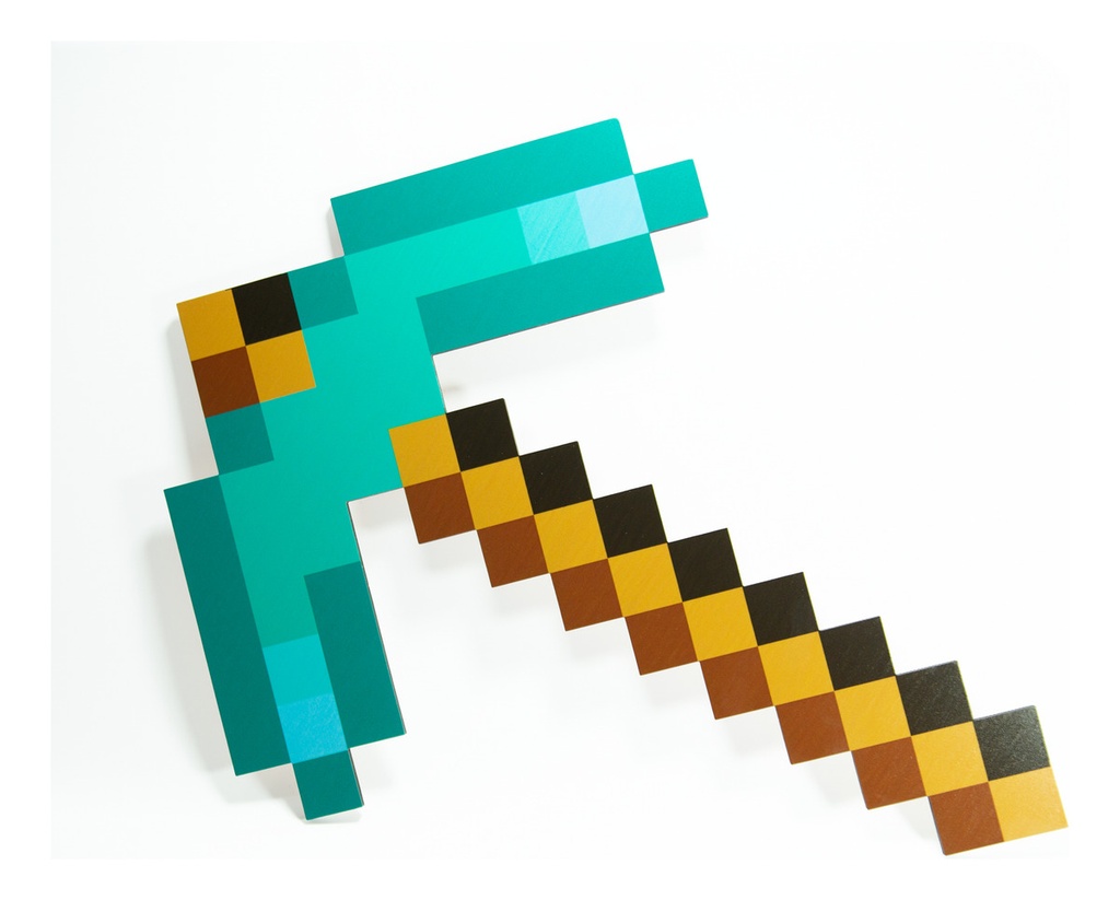 Espada Y Pico Para Minecraft Cuadro Decorativo Mdf 6mm