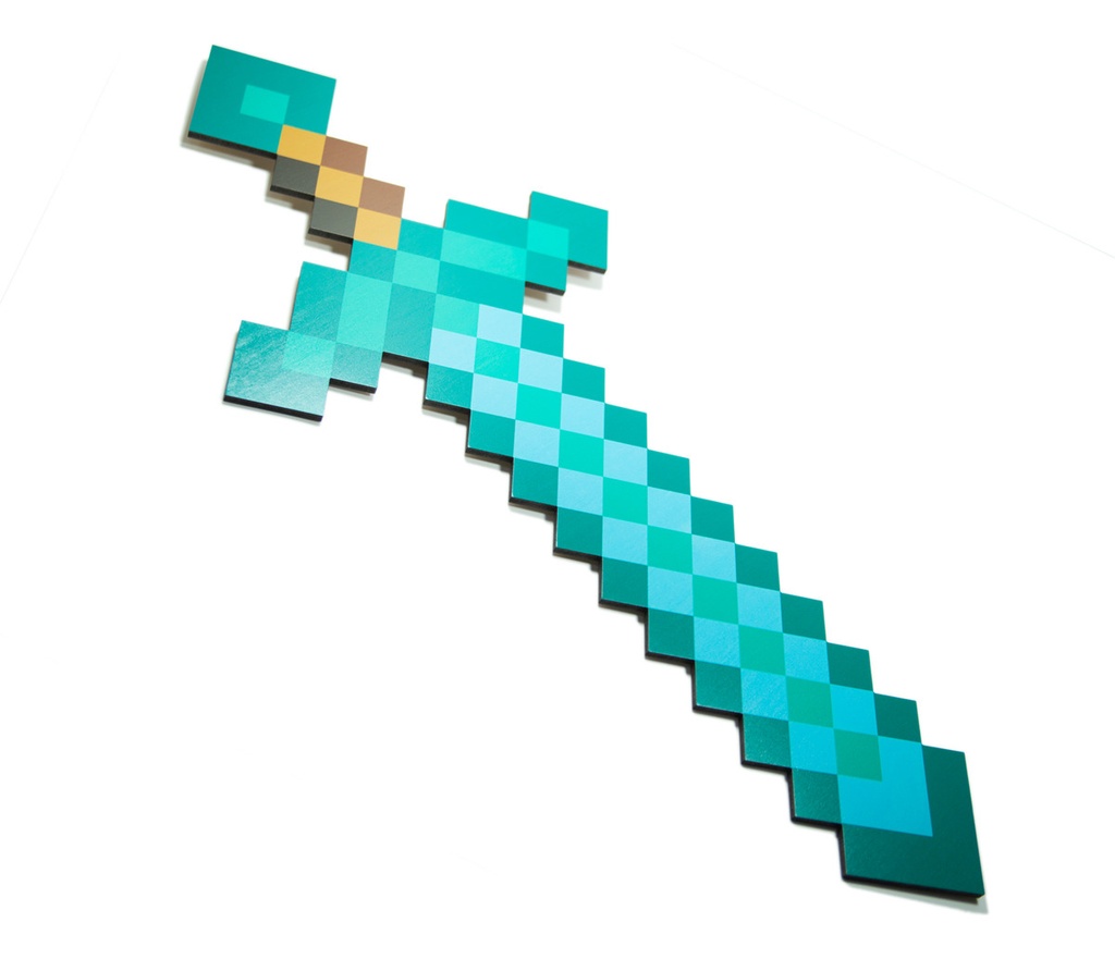 Espada Y Pico Para Minecraft Cuadro Decorativo Mdf 6mm