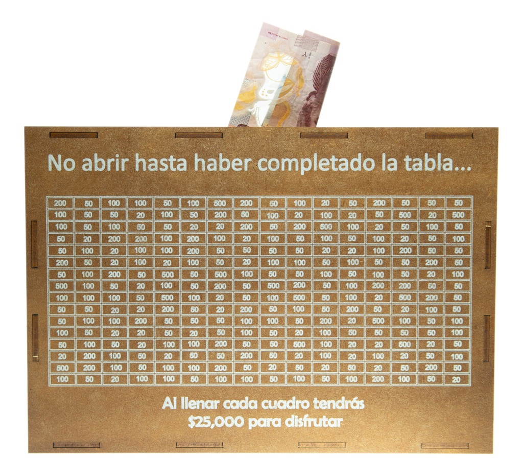 Alcancía Caja Meta 45 Mil Reto De Ahorro Dinero Finanzas Mdf