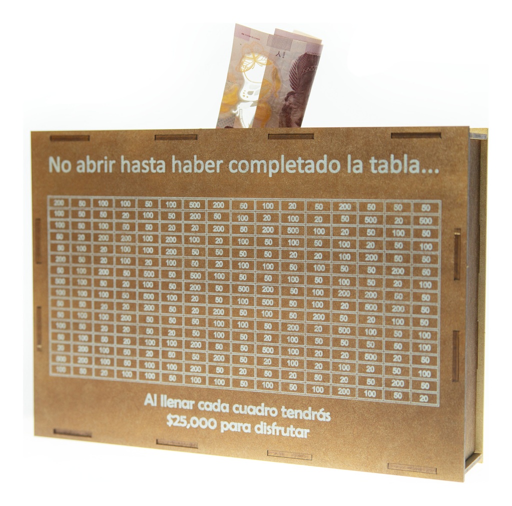 Alcancía Caja Meta 45 Mil Reto De Ahorro Dinero Finanzas Mdf