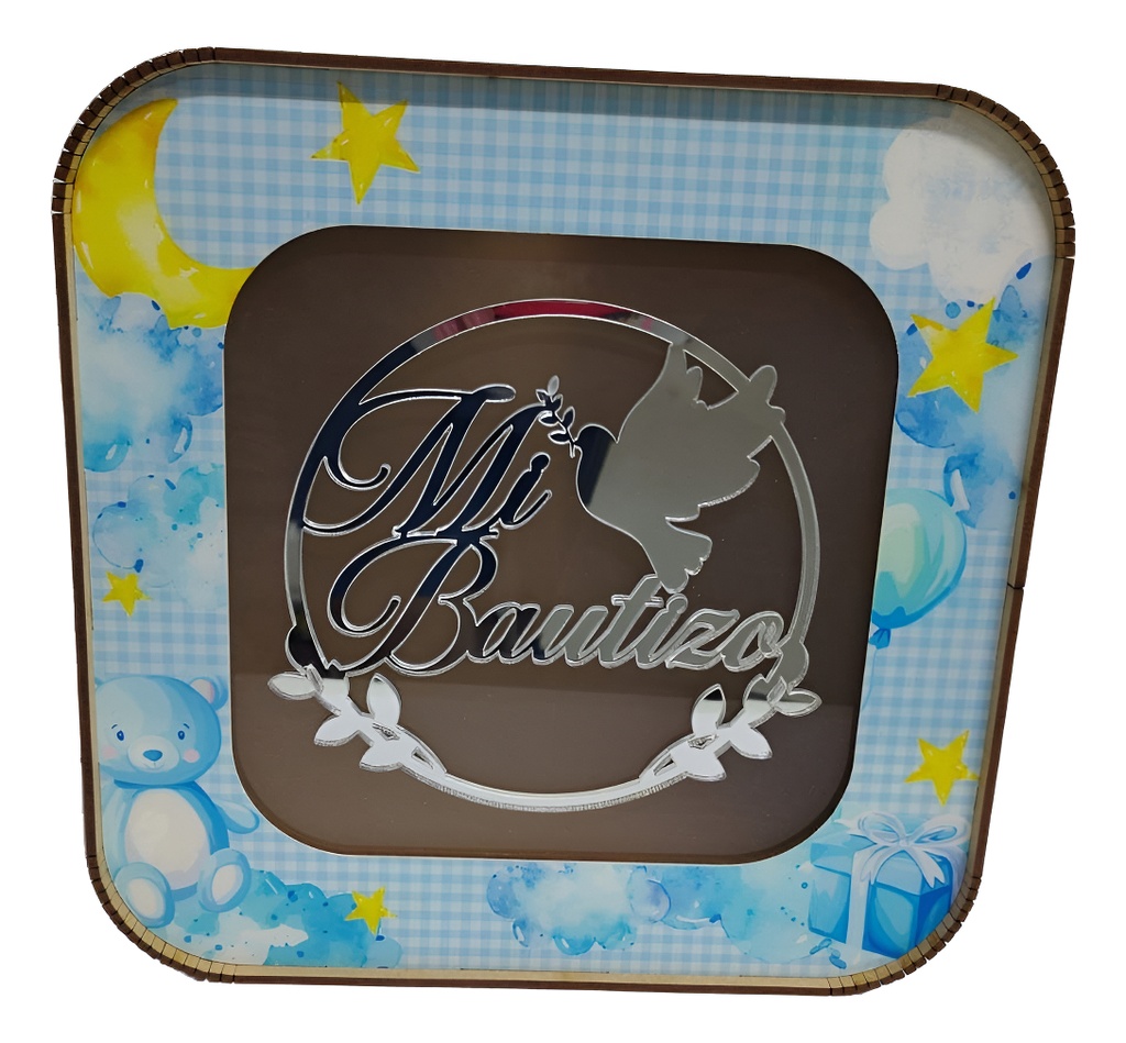Caja Buzón Sobres Alcancía Baby Shower Plata Impreso