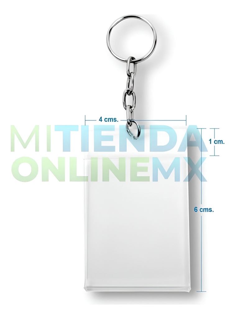 Llavero Económico Credencial Acrílico 2mm 5x4 Cm, Pack De 40