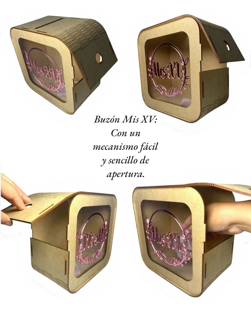 Caja Buzón Sobres Alcancía Mis Quince Años Personalizado Mdf