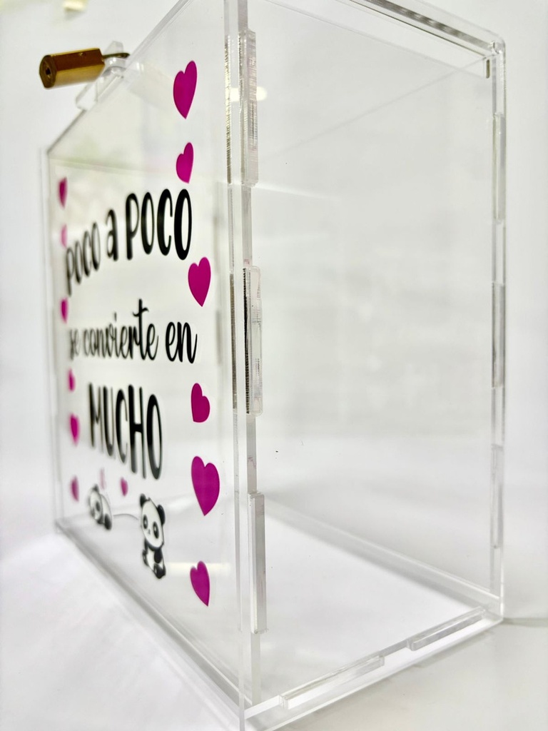 Caja Buzón Alcancía Frase: Poco A Poco Se Convierte En Mucho