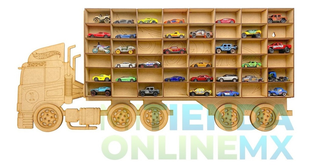 Exhibidor Coleccionador Repisa Trailer Camión Hot Wheels Mdf