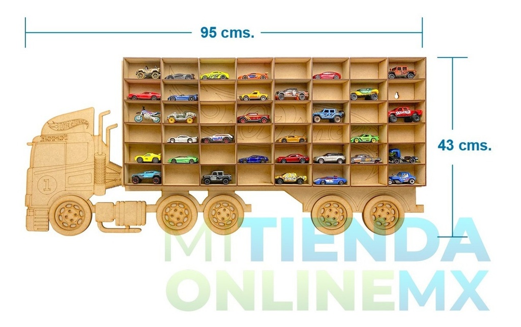 Exhibidor Coleccionador Repisa Trailer Camión Hot Wheels Mdf
