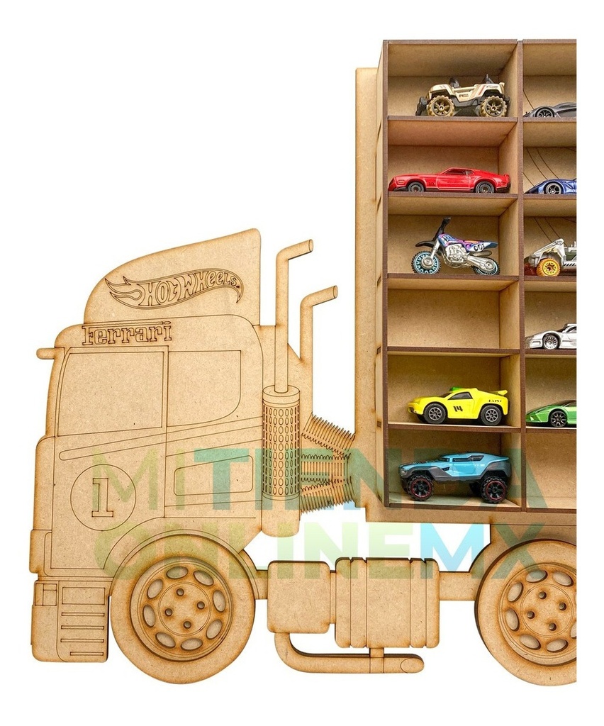 Exhibidor Coleccionador Repisa Trailer Camión Hot Wheels Mdf