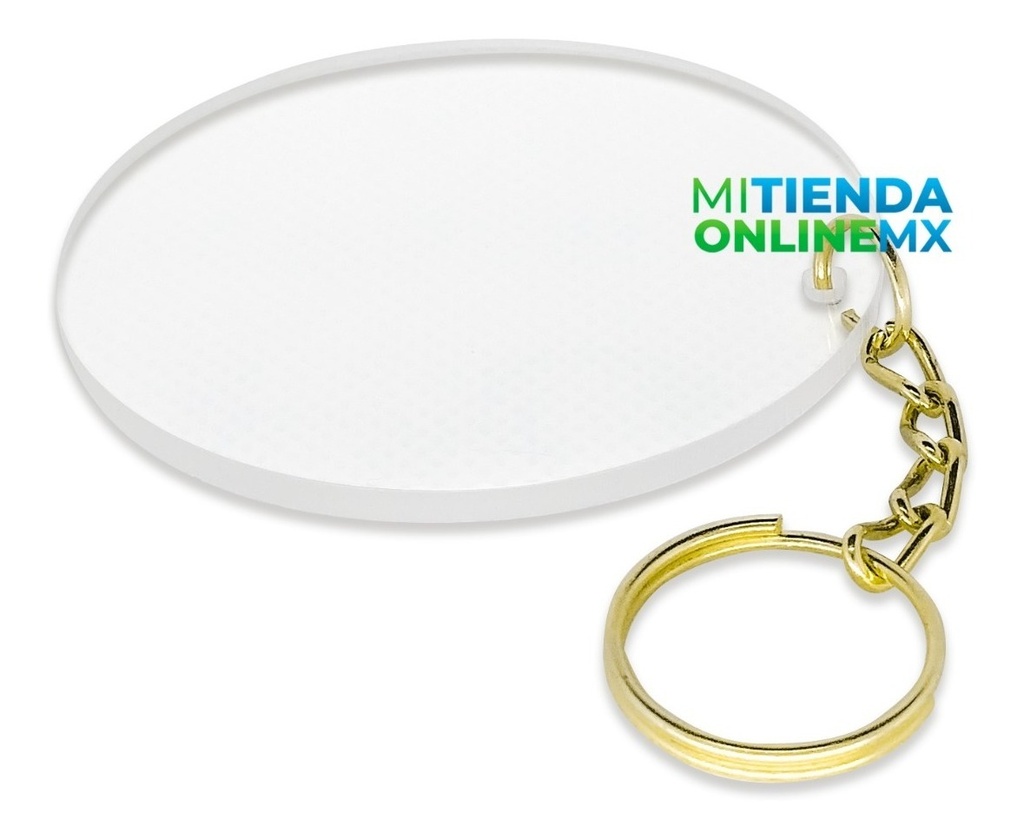 Llaveros De Acrilico Redondos 6cm 20 Pzs  Herraje Oro 2mm