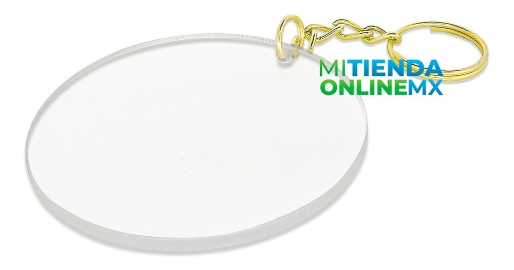 Llaveros De Acrilico Redondos 6cm 20 Pzs  Herraje Oro 2mm