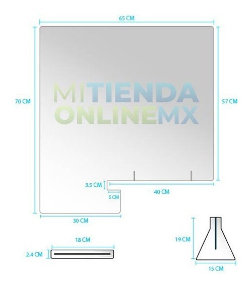 Mampara Protectora Para Escritorio Separador 70 Cm X 65 Cm