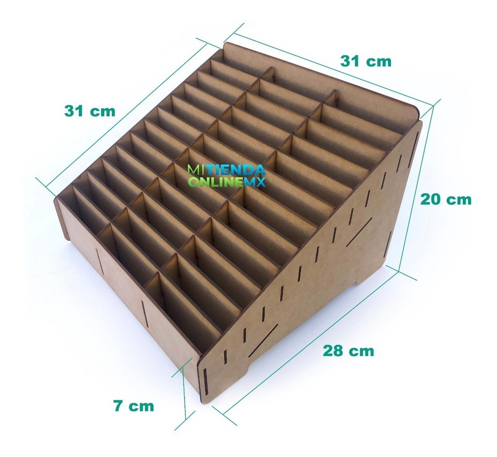 Caja Organizador Exhibidor Mdf Para 36 Teléfono Celular
