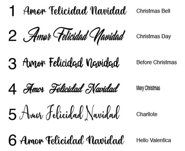 Letrero Decoración Navideña Nombres Personalizado 5 Ud. 30cm