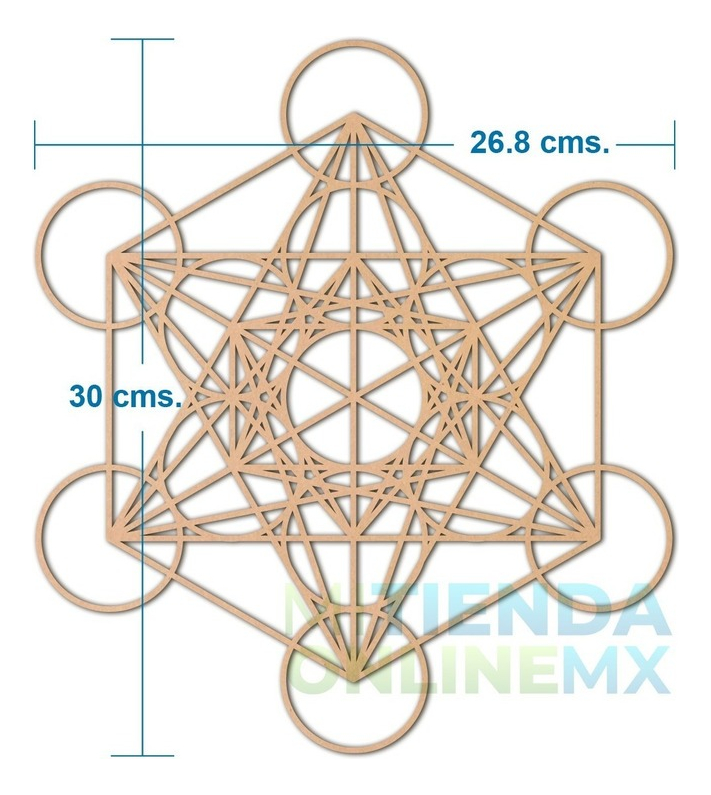 Cuadro Cubo Metatron Deco Muro Pared Decoración 30x27 3mm