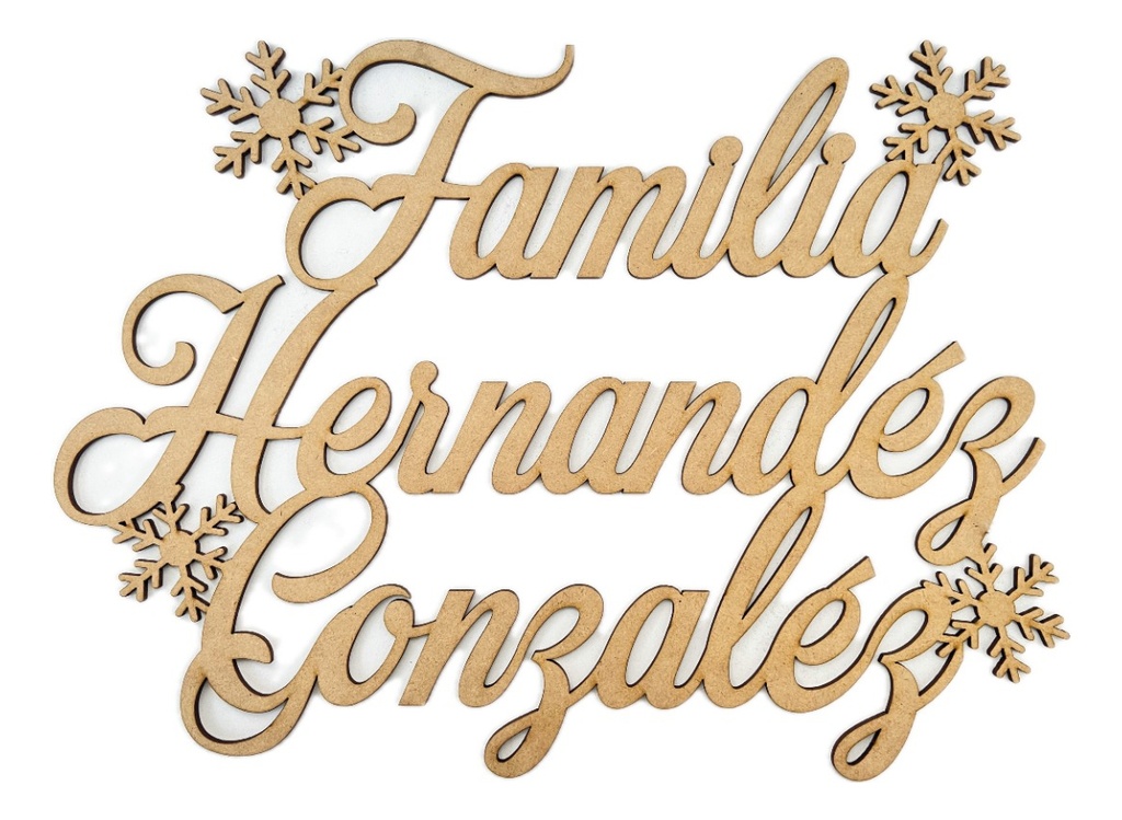 Letrero Familiar Decoración Navideña Nombres Personalizado