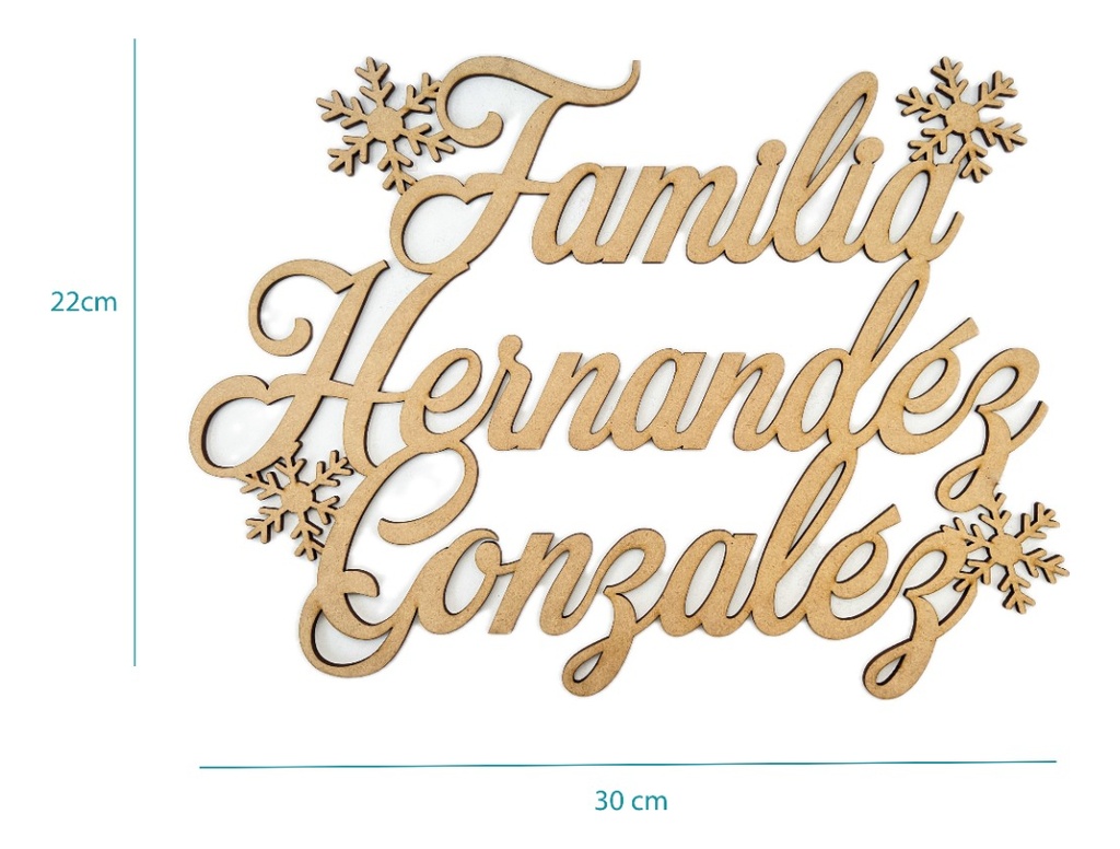 Letrero Familiar Decoración Navideña Nombres Personalizado