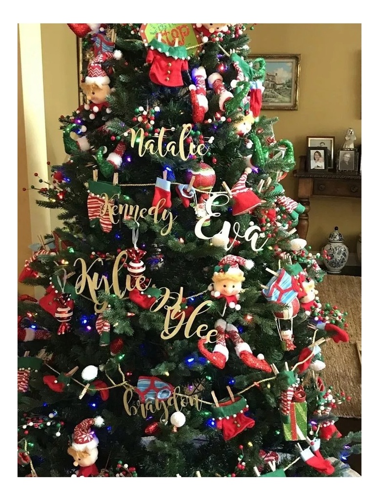 Nombres Para Árbol De Navidad Paquete Con 3 Pintados
