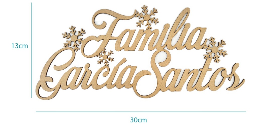 Letrero Familiar Decoración Navideña Nombres Personalizado