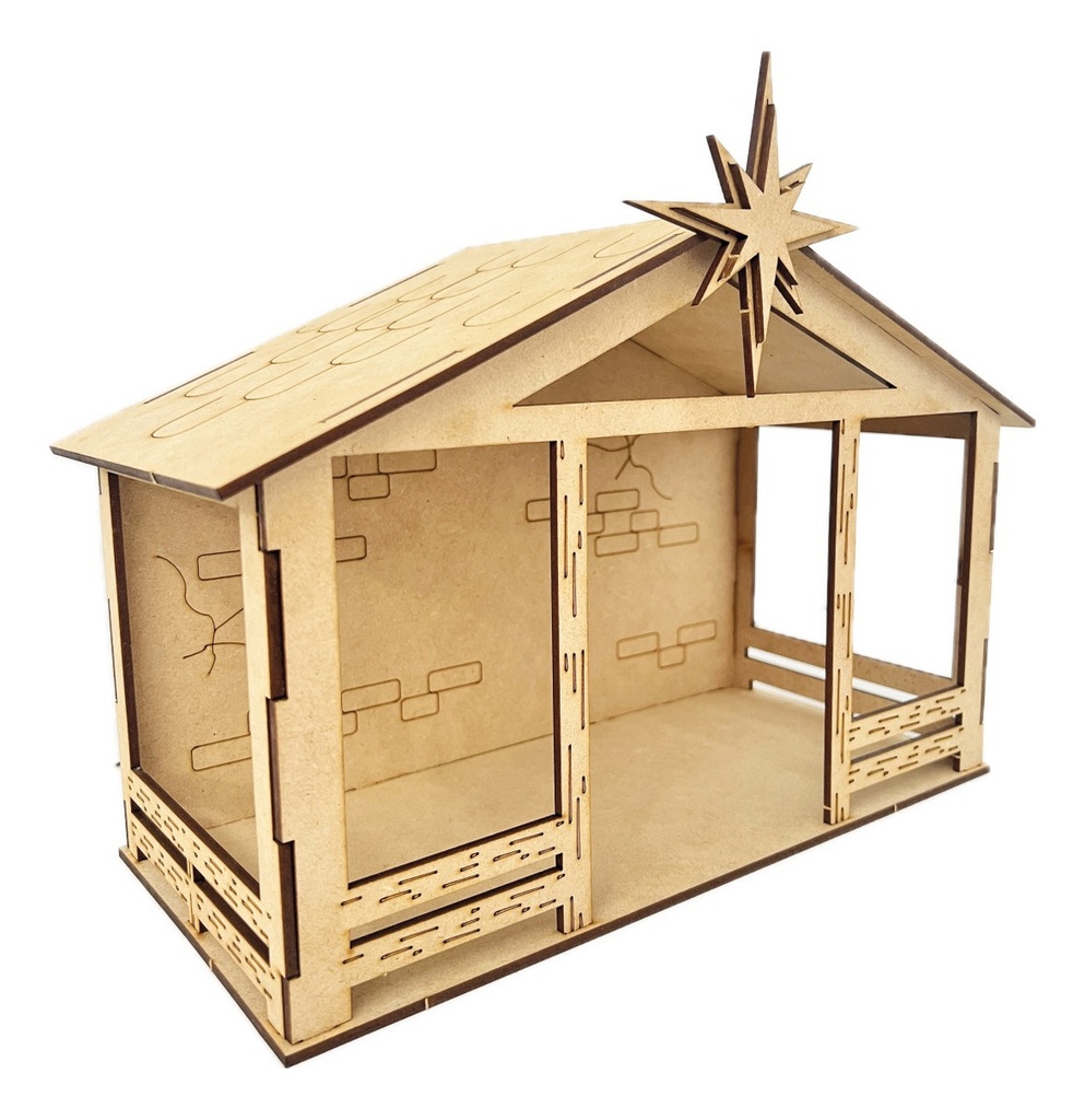 Nacimiento Navideño Pesebre Niño Dios Decoración Mdf 15cm