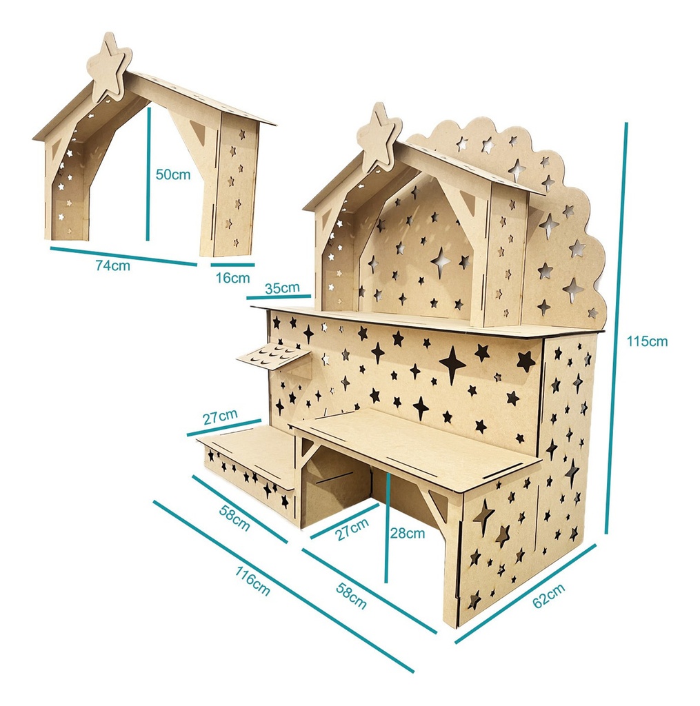 Nacimiento Navideño Pesebre Niño Dios Decoración 120cm